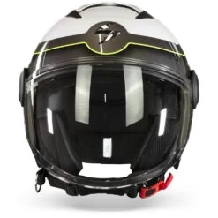 Scorpion EXO-City Roll Pearl Wit-Neon Geel Jethelm
