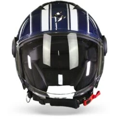 Scorpion EXO-City Scoot Donker Blauw-Wit Jethelm