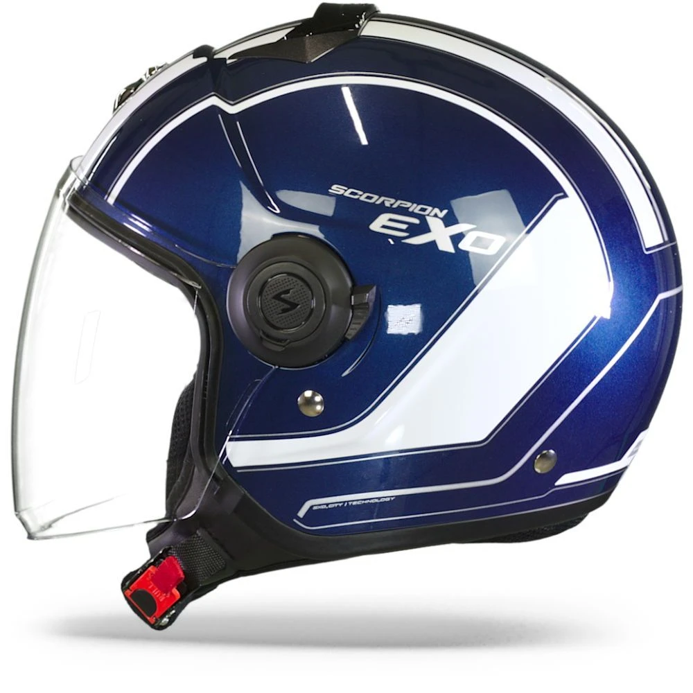 Scorpion EXO-City Scoot Donker Blauw-Wit Jethelm 6 Scorpion EXO-City Scoot Donker Blauw-Wit Jethelm - Afbeelding 4