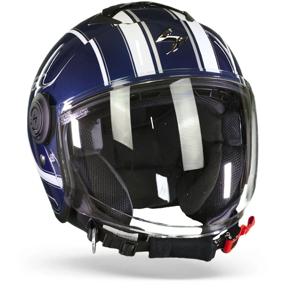 Scorpion EXO-City Scoot Donker Blauw-Wit Jethelm 4 Scorpion EXO-City Scoot Donker Blauw-Wit Jethelm - Afbeelding 2
