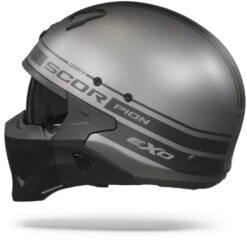 Scorpion Covert-X Tussle Mat Zilver-Zwart Jethelm 12 Scorpion Covert-X Tussle Mat Zilver-Zwart Jethelm -Scorpion Scorpion covert x tussle matt silver black.11