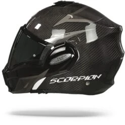 Scorpion EXO-Tech Carbon Top Zwart-Wit Systeemhelm -Scorpion Scorpion exo tech carbon top black white.11