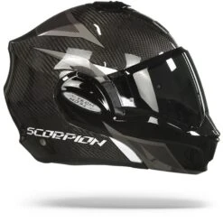 Scorpion EXO-Tech Carbon Top Zwart-Wit Systeemhelm
