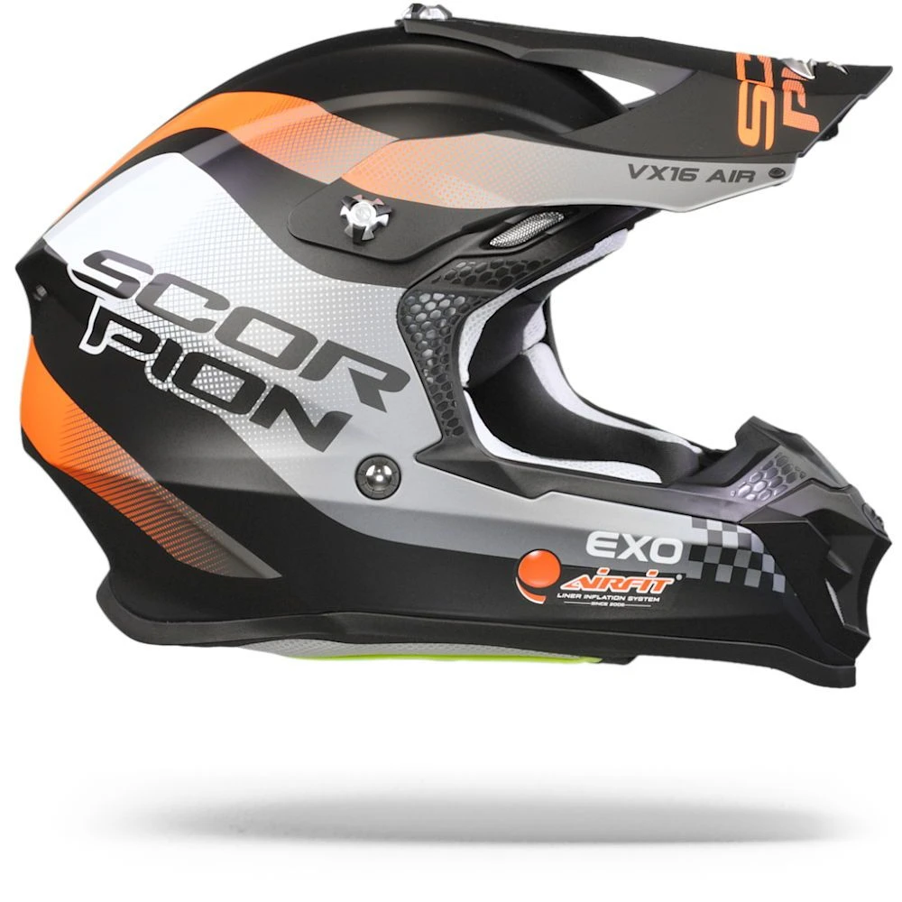 Scorpion VX-16 Air Soul Mat Zwart-Oranje Crosshelm 4 Scorpion VX-16 Air Soul Mat Zwart-Oranje Crosshelm - Afbeelding 2