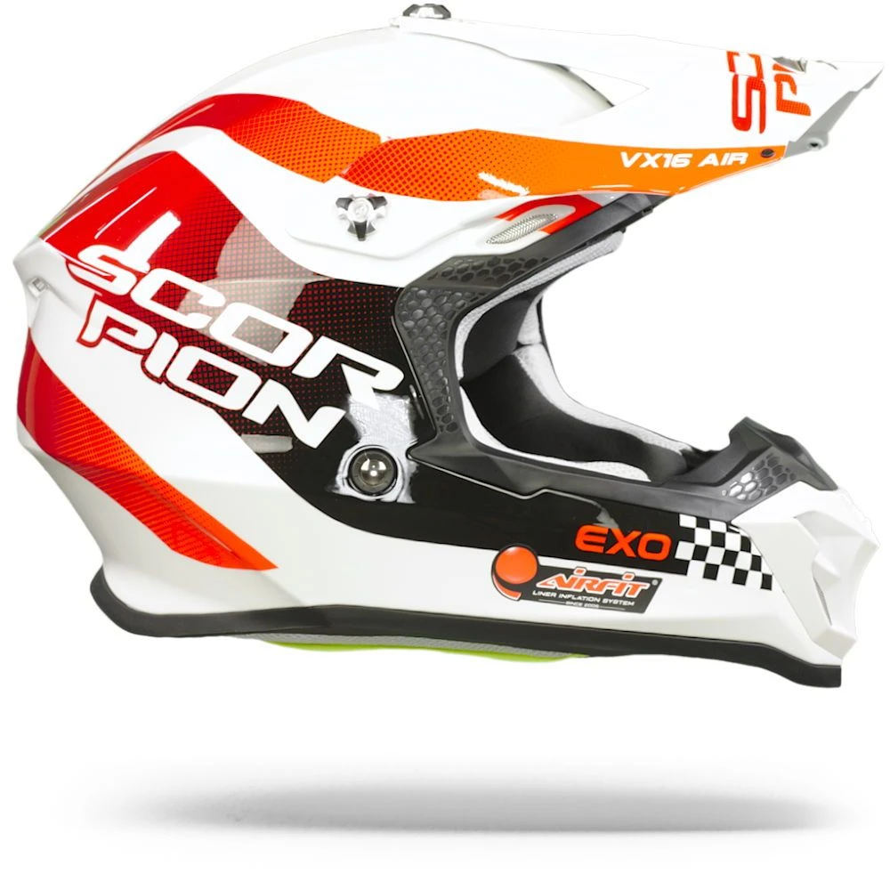 Scorpion VX-16 Air Soul Wit-Rood Crosshelm 4 Scorpion VX-16 Air Soul Wit-Rood Crosshelm - Afbeelding 2