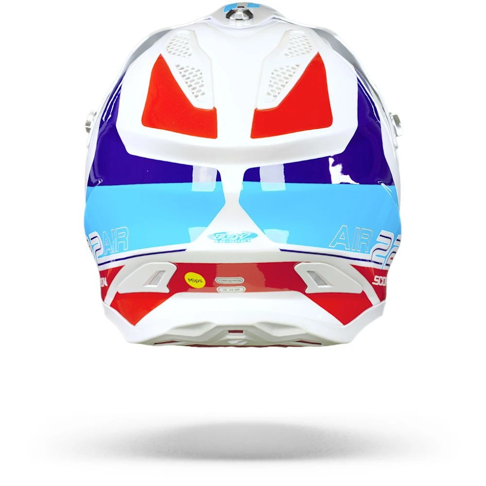 Scorpion VX-22 Air Ares Wit-Blauw-Rood Crosshelm 6 Scorpion VX-22 Air Ares Wit-Blauw-Rood Crosshelm - Afbeelding 4