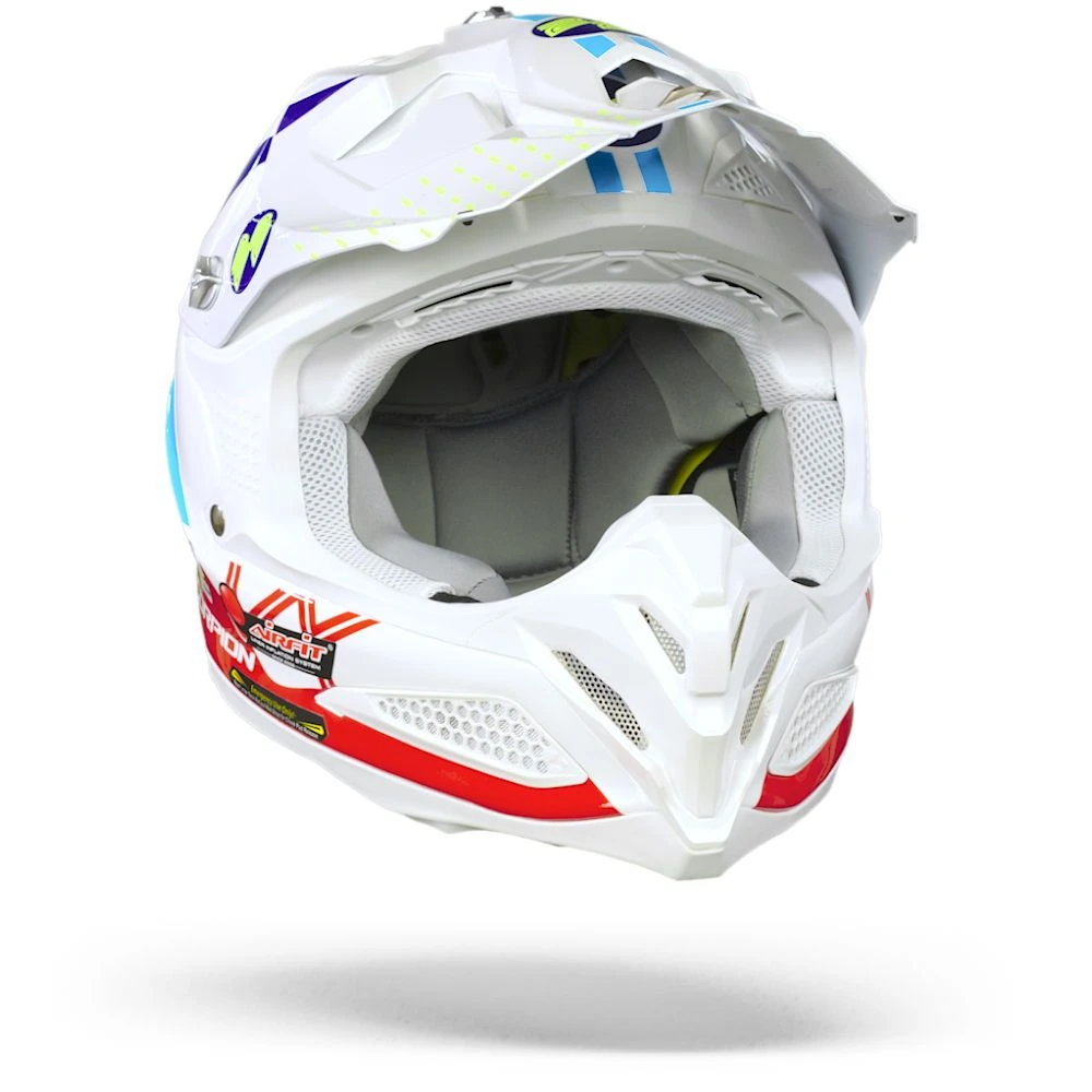 Scorpion VX-22 Air Ares Wit-Blauw-Rood Crosshelm 4 Scorpion VX-22 Air Ares Wit-Blauw-Rood Crosshelm - Afbeelding 2