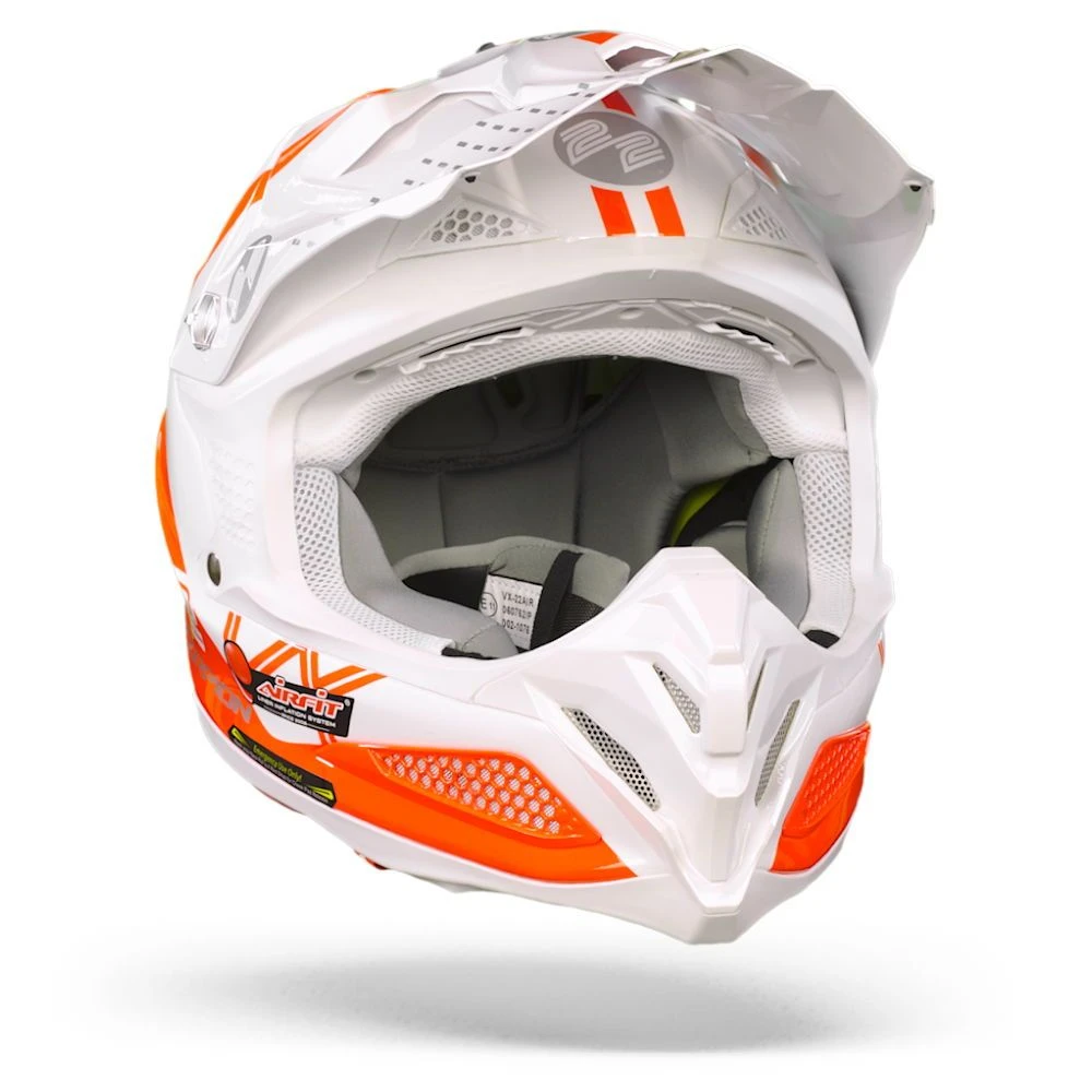 Scorpion VX-22 Air Ares Wit-Neon Rood Crosshelm 3 Scorpion VX-22 Air Ares Wit-Neon Rood Crosshelm