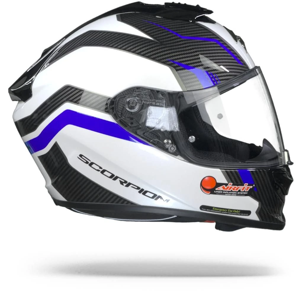 Scorpion EXO-1400 Air Fortuna Wit Blauw Integraalhelm 9 Scorpion EXO-1400 Air Fortuna Wit Blauw Integraalhelm - Afbeelding 7