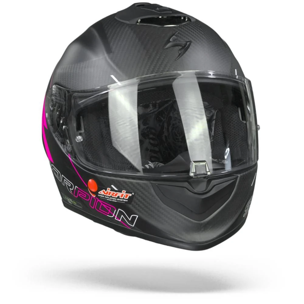 Scorpion EXO-1400 Carbon Air Drik Mat Zwart Roze Integraalhelm 4 Scorpion EXO-1400 Carbon Air Drik Mat Zwart Roze Integraalhelm - Afbeelding 2