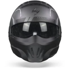 Scorpion EXO-Combat Evo Ram Mat Mat Donker Grijs Zilver Multihelm -Scorpion ScorpionExo CombatEvoRamMattDarkGreySilverJet.01 1