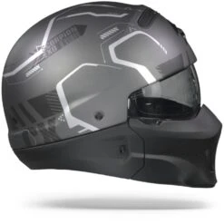 Scorpion EXO-Combat Evo Ram Mat Mat Donker Grijs Zilver Multihelm