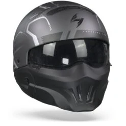Scorpion EXO-Combat Evo Ram Mat Mat Donker Grijs Zilver Multihelm -Scorpion ScorpionExo CombatEvoRamMattDarkGreySilverJet.35