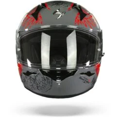 Scorpion EXO-390 Ighost Cement Grijs Rood Integraalhelm -Scorpion Scorpion EXO 390 Ighost Grey Red.01