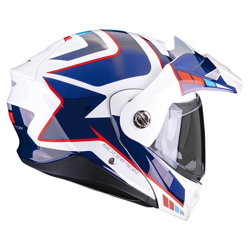 Scorpion ADX-2 Camino Pearl Wit-Blauw-Rood Adventure Helm 5 Scorpion ADX-2 Camino Pearl Wit-Blauw-Rood Adventure Helm - Afbeelding 3