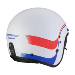 Scorpion Belfast Evo Soul Mat Wit-Blauw-Rood Jethelm