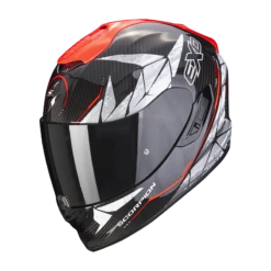 Scorpion Exo-1400 Evo Carbon Air Aranea Zwart-Neon Rood Integraalhelm -Scorpion scorpion exo 1400 evo carbon air aranea black neon red
