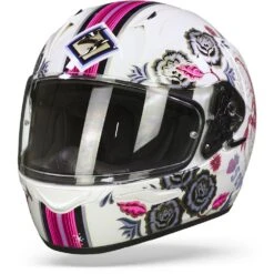 Scorpion EXO-390 Chica II Wit Roze Integraalhelm -Scorpion scorpion exo 390 chica ii white pink frontpage