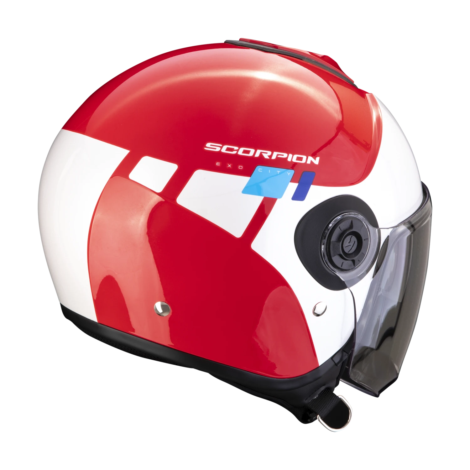 Scorpion Exo-City II Mall Rood-Wit-Blauw Jethelm 4 Scorpion Exo-City II Mall Rood-Wit-Blauw Jethelm - Afbeelding 2