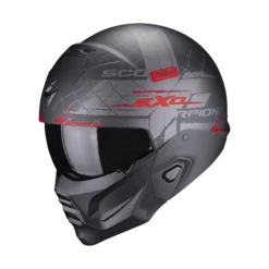 Scorpion Exo-Combat II Xenon Mat Zwart-Rood Jethelm -Scorpion scorpion exo combat ii xenon matt black red 1