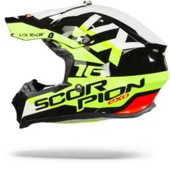 Scorpion VX-16 Air X-Turn Zwart Neon Geel Wit Crosshelm -Scorpion scorpion vx 16 air x turn black neon yellow white.11