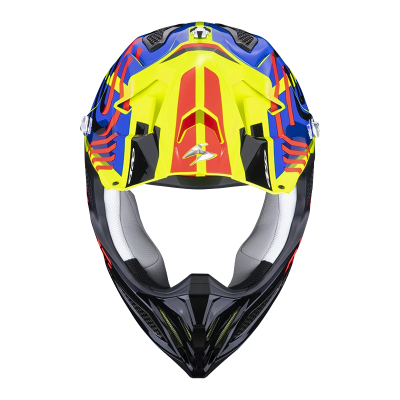 Scorpion VX-22 Air Neox Neon Geel-Blauw-Rood Crosshelm 4 Scorpion VX-22 Air Neox Neon Geel-Blauw-Rood Crosshelm - Afbeelding 2