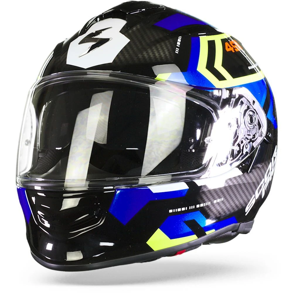 Scorpion EXO-491 Spin Zwart Blauw Neon Geel Integraalhelm 4 Scorpion EXO-491 Spin Zwart Blauw Neon Geel Integraalhelm - Afbeelding 2