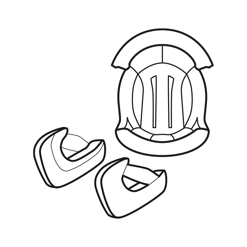 Scorpion Exo-Tech Zwart Binnenvoering Set 3 Scorpion Exo-Tech Zwart Binnenvoering Set